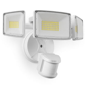 Onforu 100W LED motion sensor outdoor lights front view with bright security illumination.
