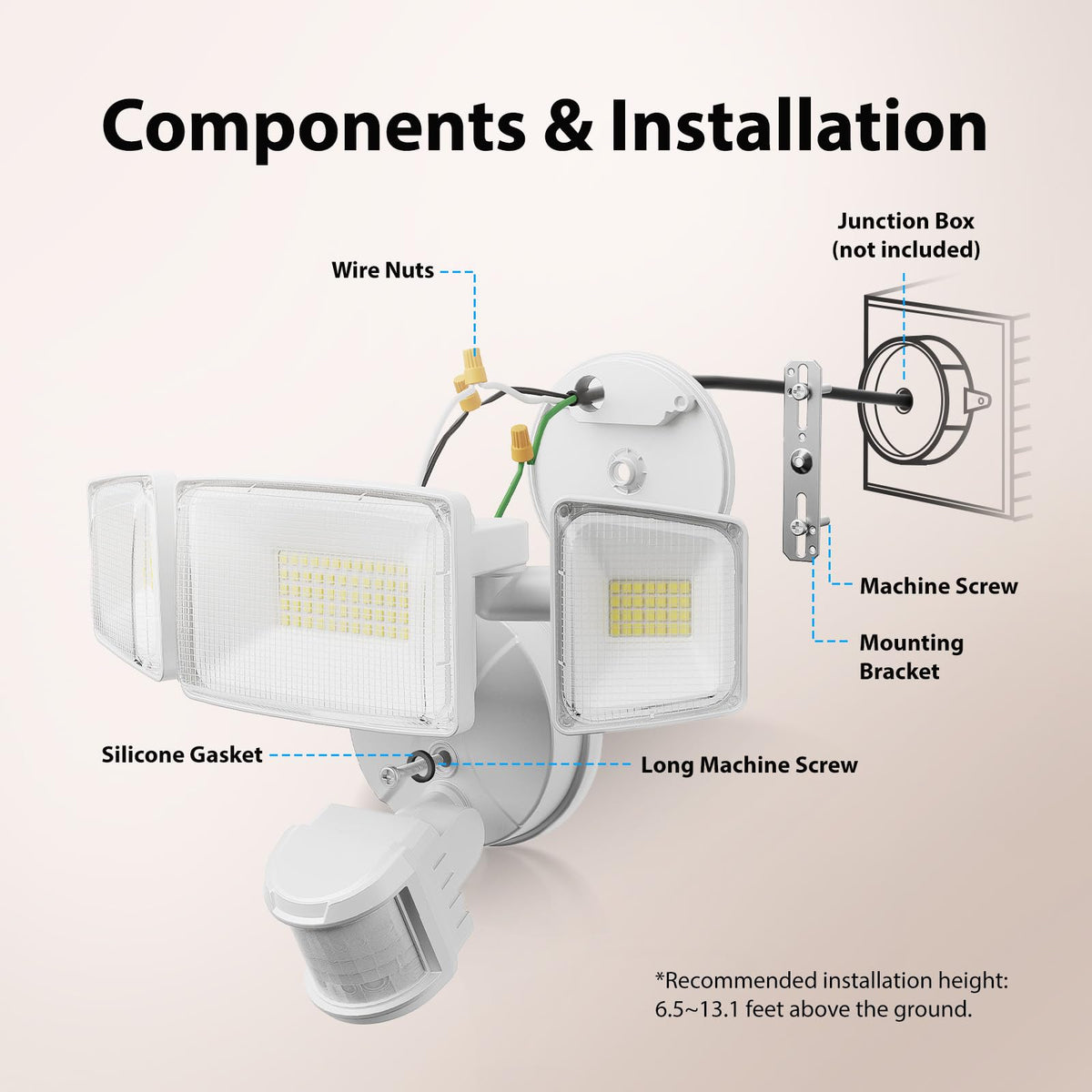 11000 lumens deliver bright coverage for driveways and entryways.