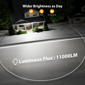 Onforu 100W flood light with three adjustable heads for versatile scenes.