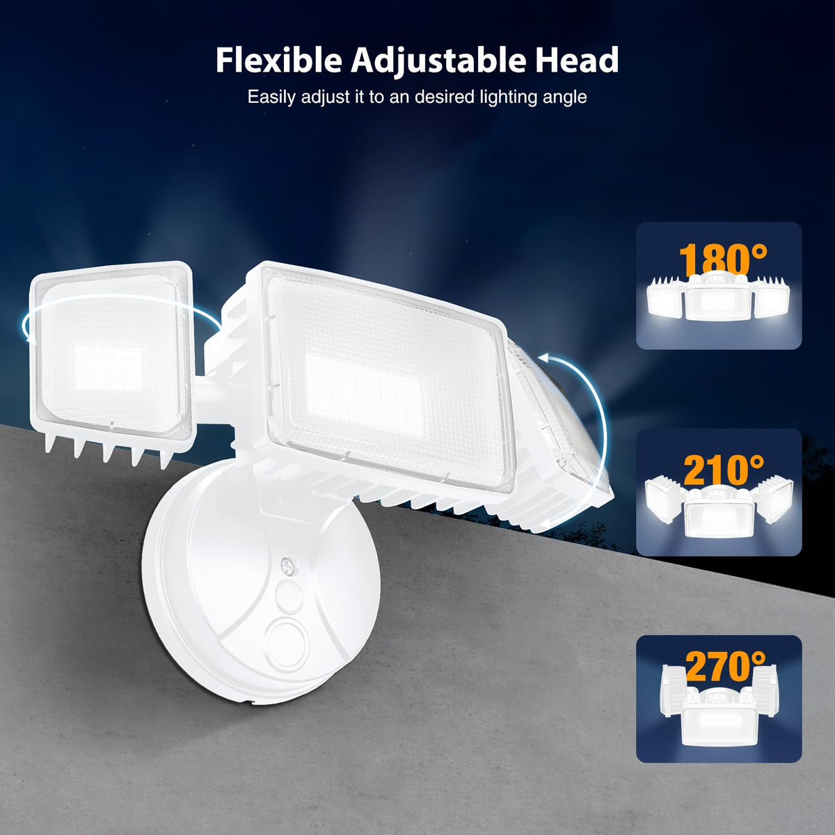 Onforu 100W flood light installation view with included hardware.