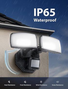 Onforu 1150 sq ft coverage illuminates yards and garages effectively.