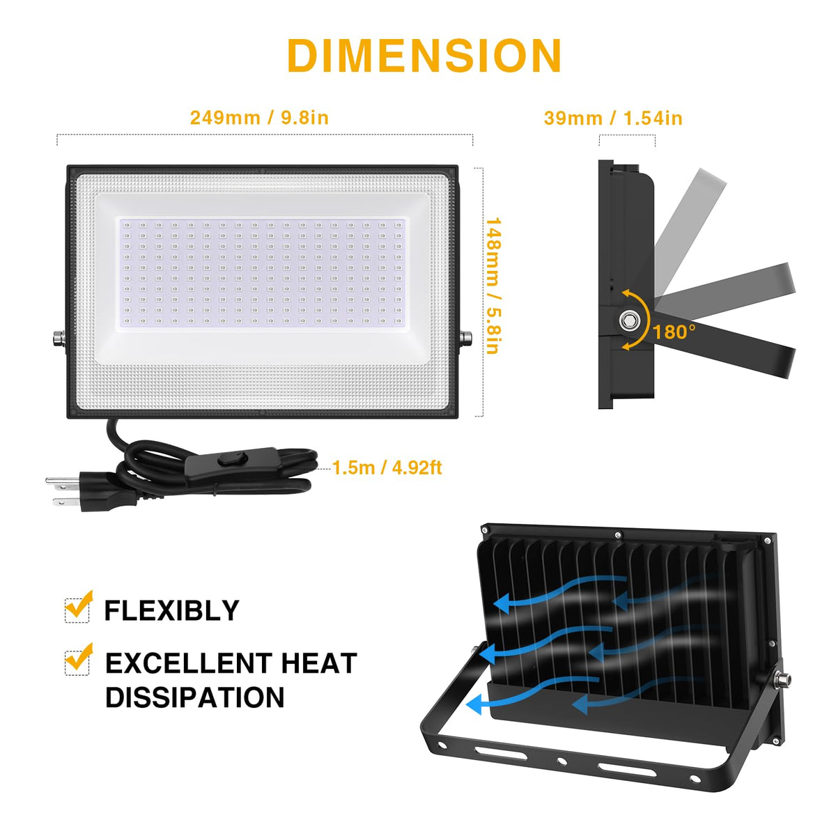 Onforu 120-degree beam angle black light for broad coverage