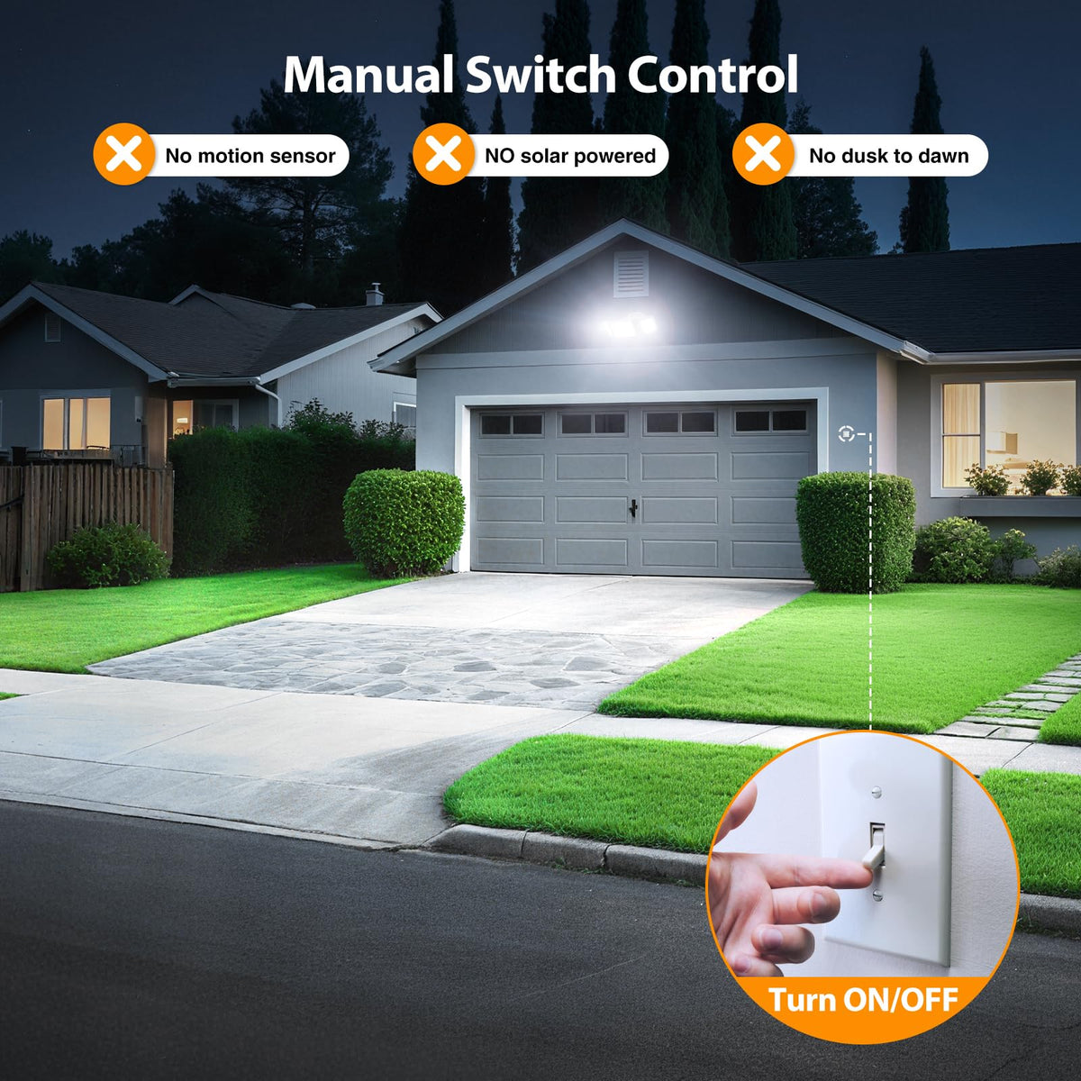 Onforu 130W LED security light die-cast aluminum housing ensures durable heat management