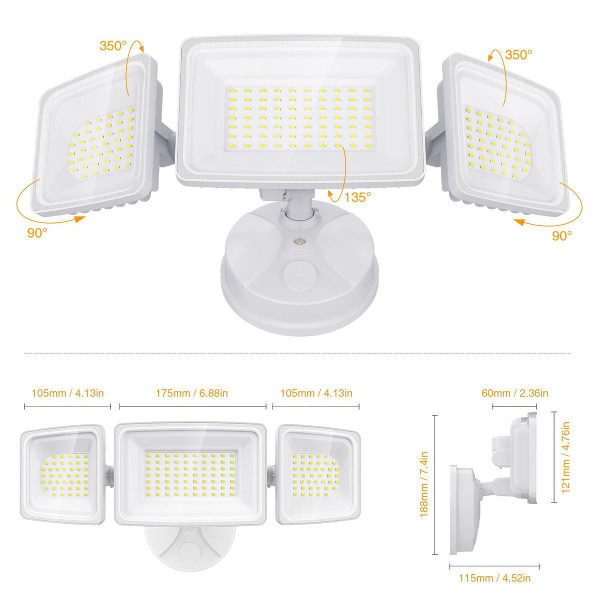 Onforu 130W LED security light energy-saving brightness for everyday exterior lighting