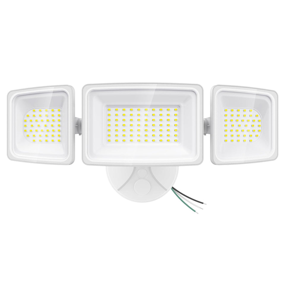 Onforu 130W LED security light front view highlighting broad entryway illumination