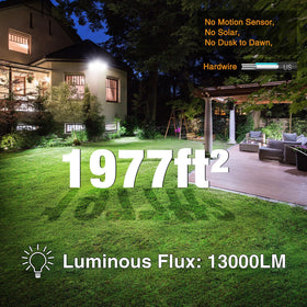 Onforu 130W LED security light three heads adjustable for customizable lighting patterns.
