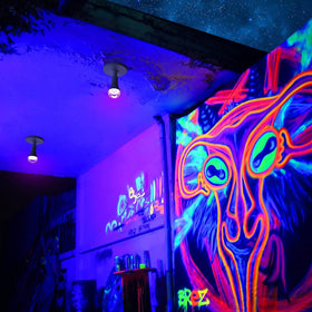 Onforu fluorescent posters pop with vivid colors in dark rooms.