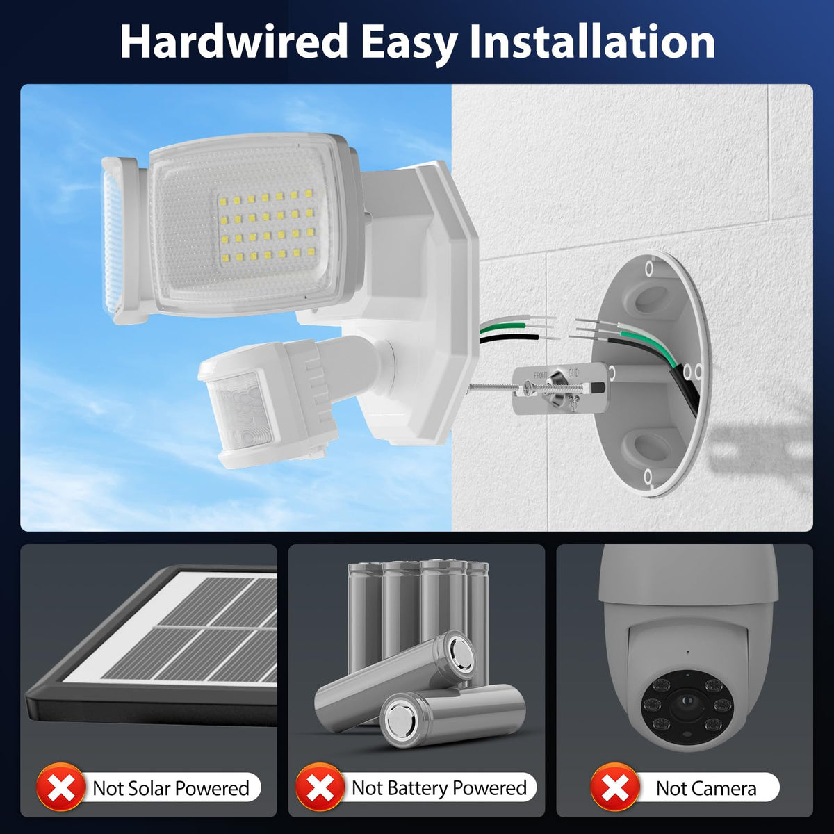 Onforu outdoor light with 180-degree detection for perimeter security