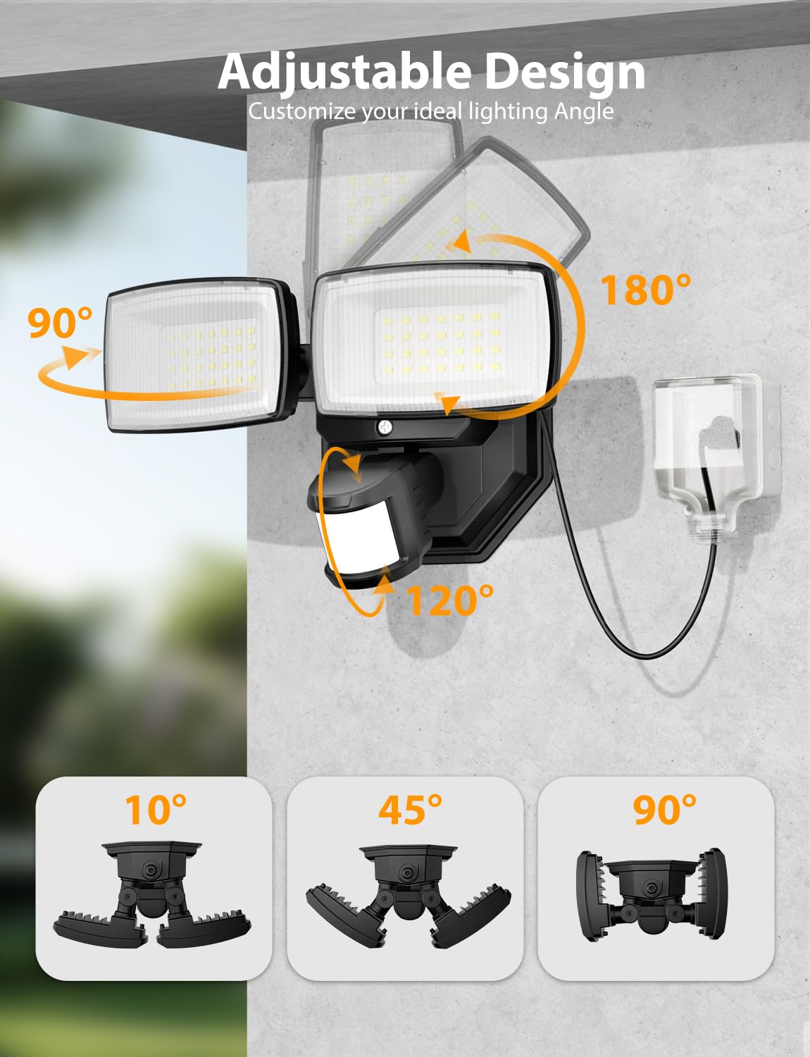 Onforu 180-degree sensor detects activity up to 72 feet away.