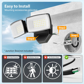 Onforu two-head adjustable flood light shows versatile lighting angles.
