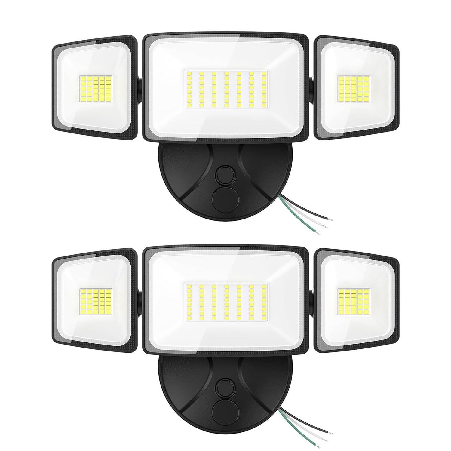 Onforu 2-pack 75W flood lights with trio heads for wide outdoor coverage.
