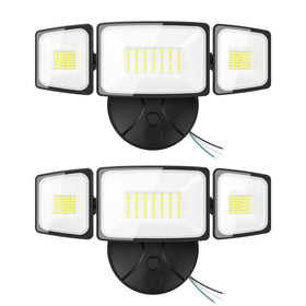 Onforu 2-pack 75W flood lights with trio heads for wide outdoor coverage.
