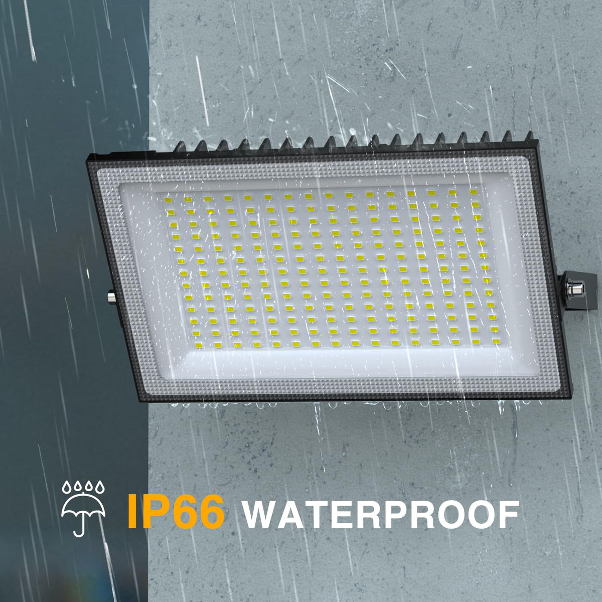 Onforu 200W flood light delivers up to 18000lm of daylight-white output.
