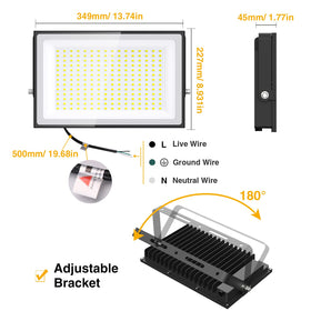 Onforu 200W flood light ideal for garages, yards, and stadiums.