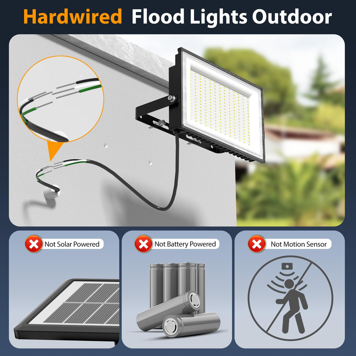 Onforu 200W flood light with die-cast housing delivers durable performance.