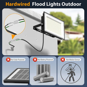 Onforu 200W flood light with die-cast housing delivers durable performance.