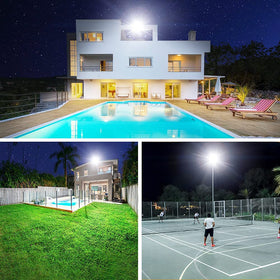 Onforu 200W flood light's wide-angle design covers large areas efficiently.