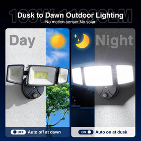 Onforu three-head LED flood light angled for wide area coverage