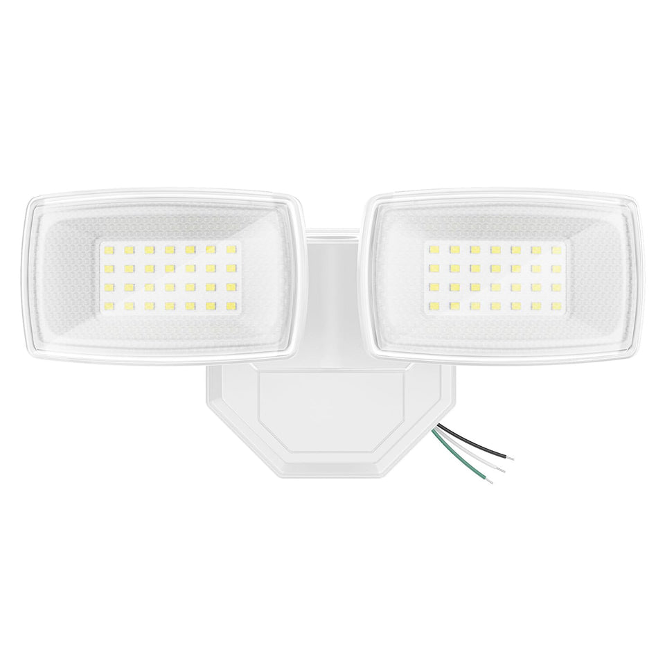 Onforu 3200LM flood light front view with dual adjustable heads for targeted exterior lighting