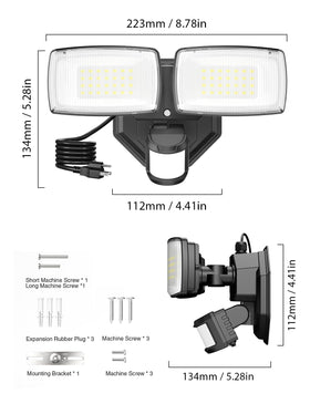 Onforu 3200LM security light delivering broad daylight-like visibility.