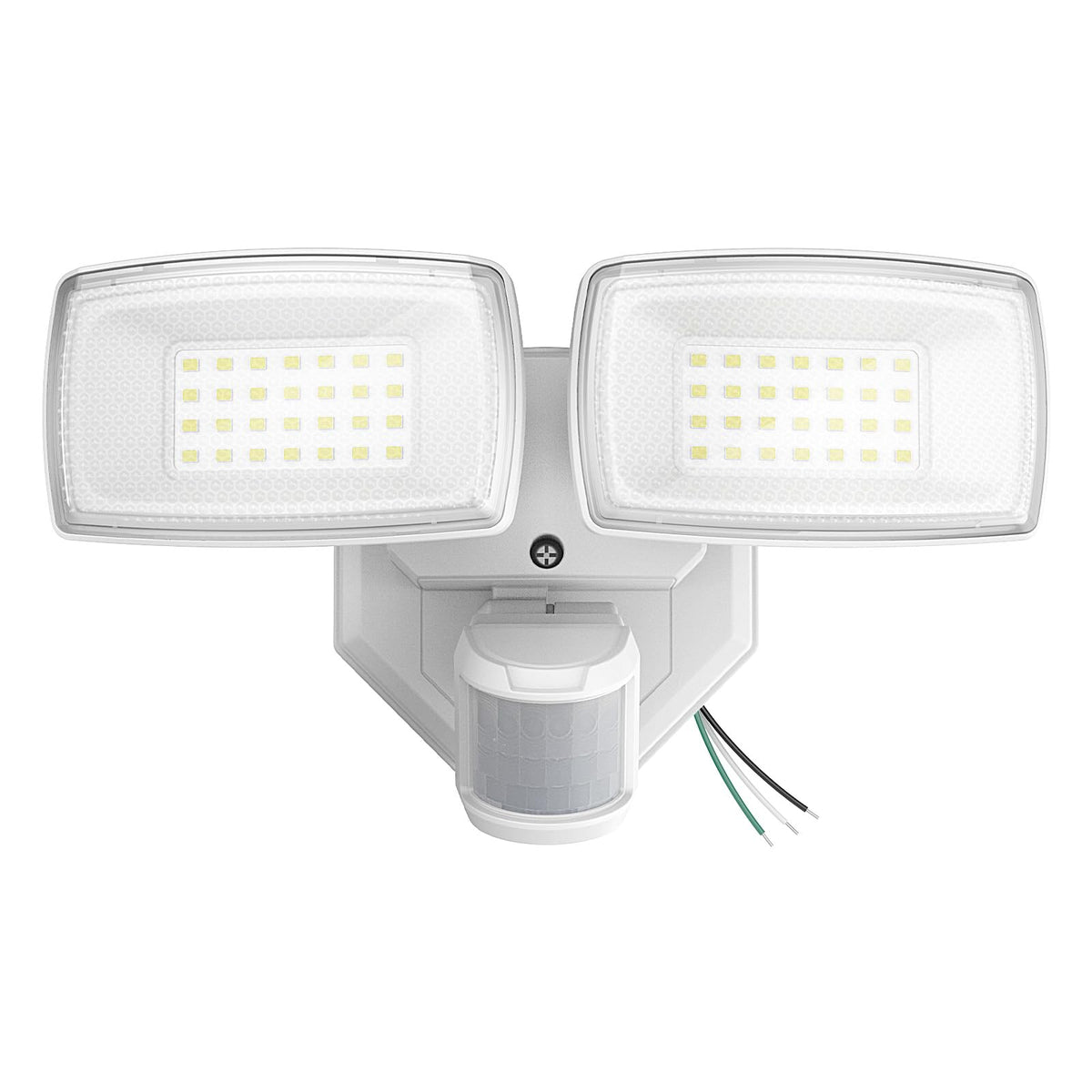 Onforu 32W dual-head motion sensor outdoor light illuminating entry area