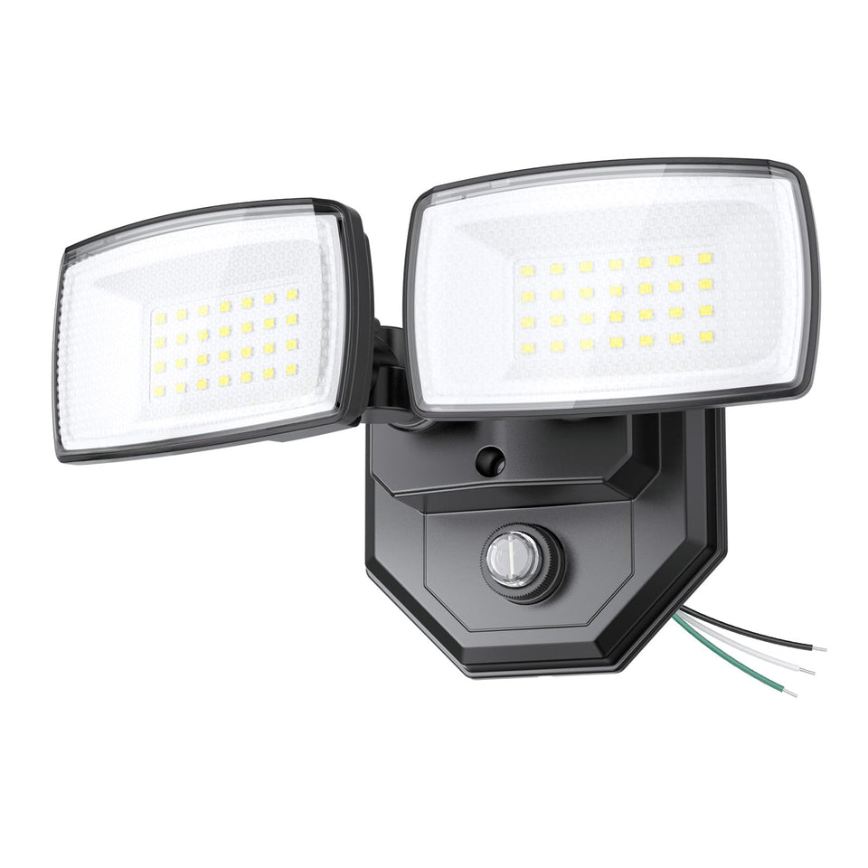 Onforu 32W dusk-to-dawn flood light wall-mounted for outdoor security.