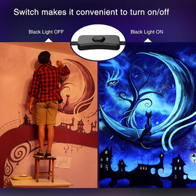 Onforu 38W blacklight outdoor Halloween setup with glow