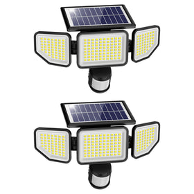 Onforu 4500LM three-head solar lights with wide coverage in front view