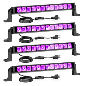 Onforu 4-pack 42W black light bars illuminate large areas with a vibrant neon glow.
