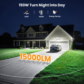 Onforu 5-head adjustable flood light angles for targeted driveway and patio lighting.