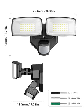 Onforu 6500K cool white outdoor light creates bright exterior ambiance.