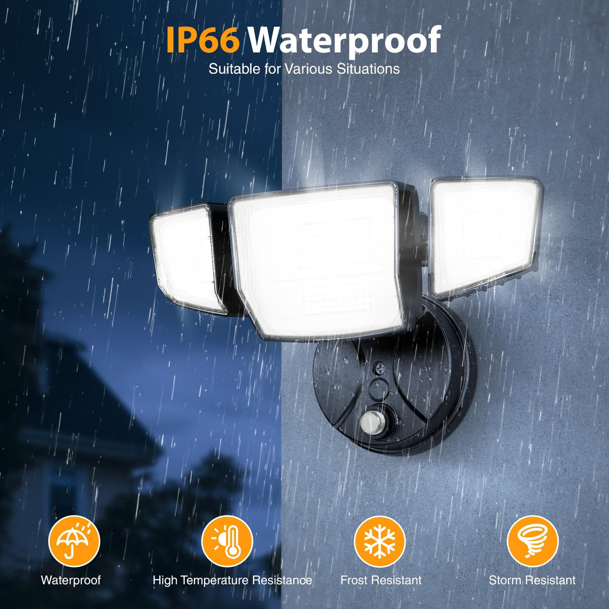 Onforu 6500K daylight LEDs deliver crisp, bright exterior lighting.