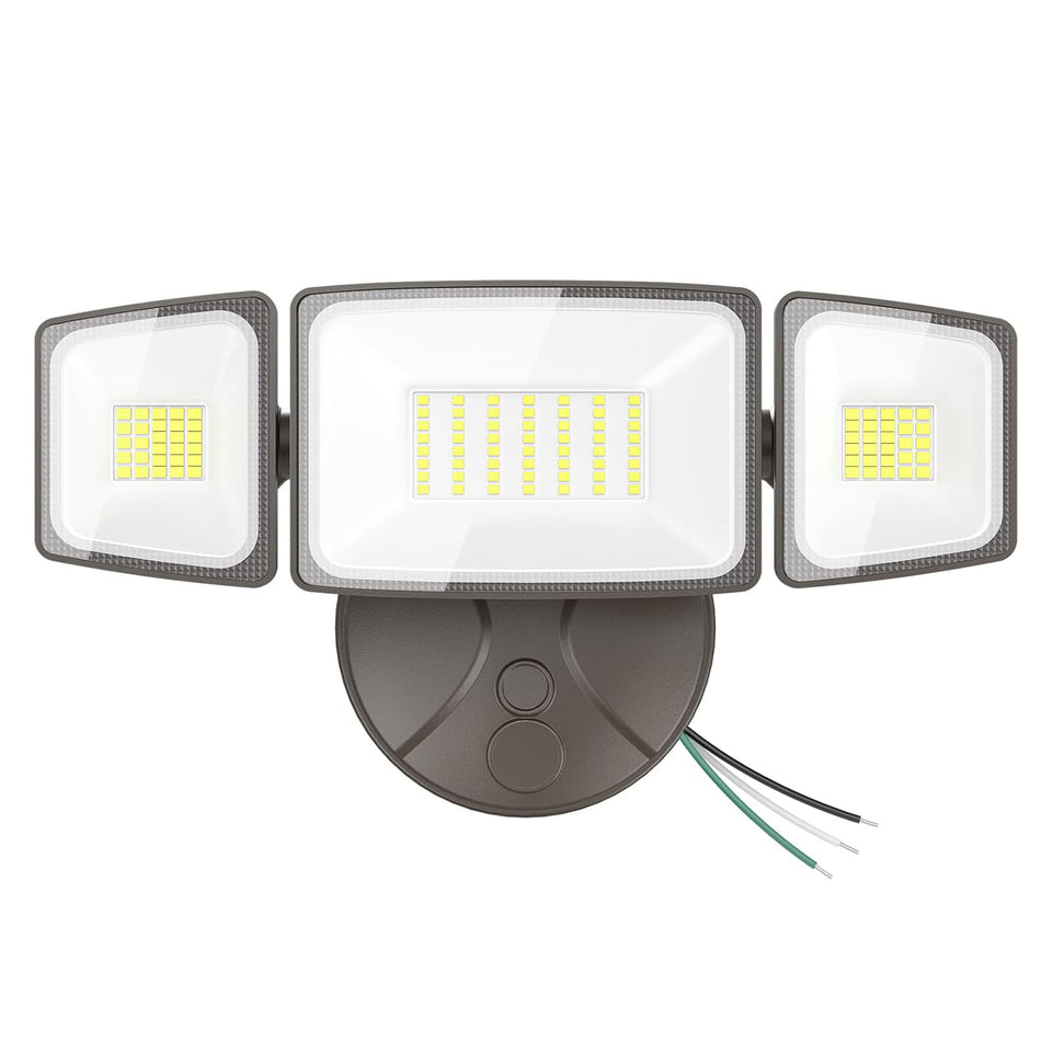 Onforu 75W flood light front view showing brightness for outdoor spaces