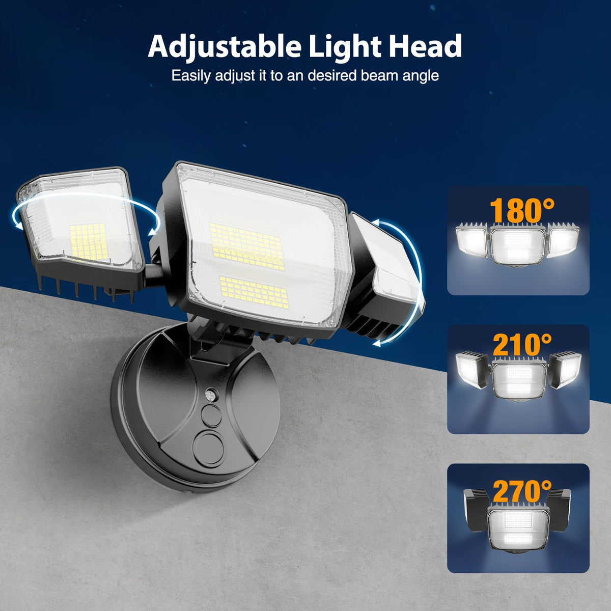 Onforu 90W flood light 10000 lumens for clear driveways and yards.
