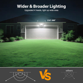 Onforu 90W flood light 6500K daylight color enhances security and visibility.