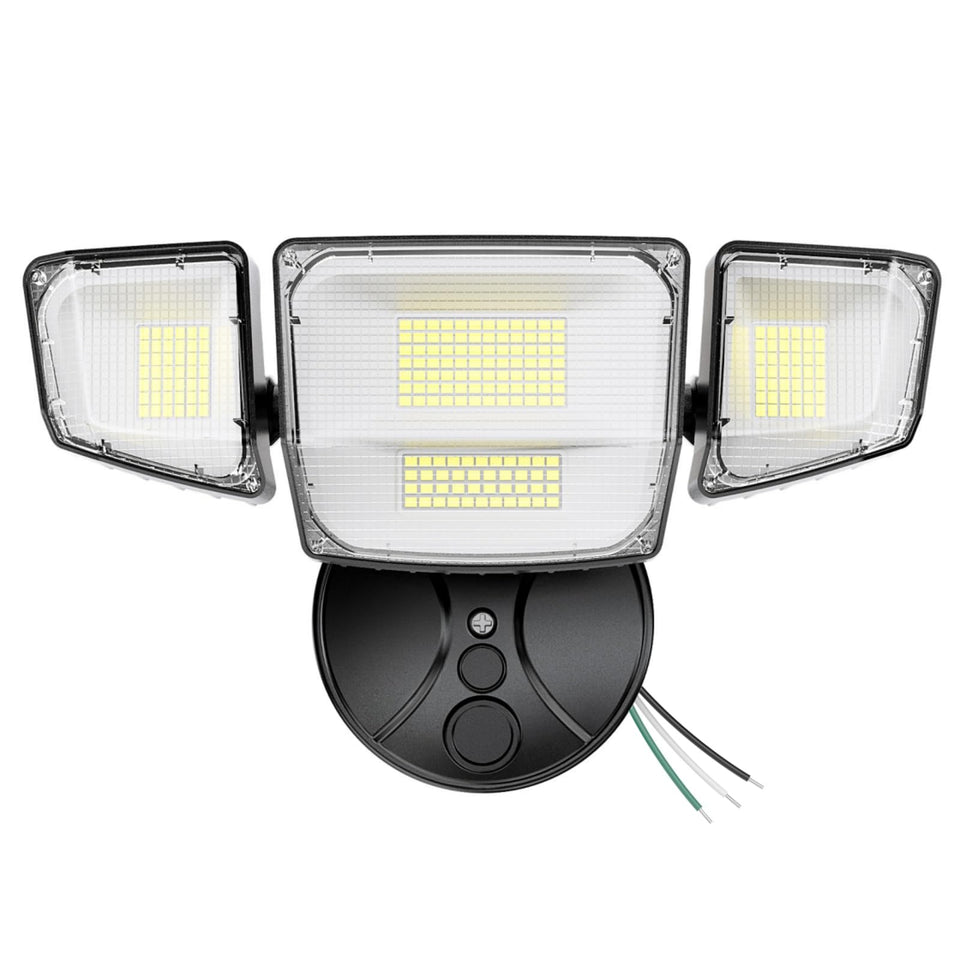Onforu 90W flood light front view demonstrates daylight brightness for outdoor spaces.