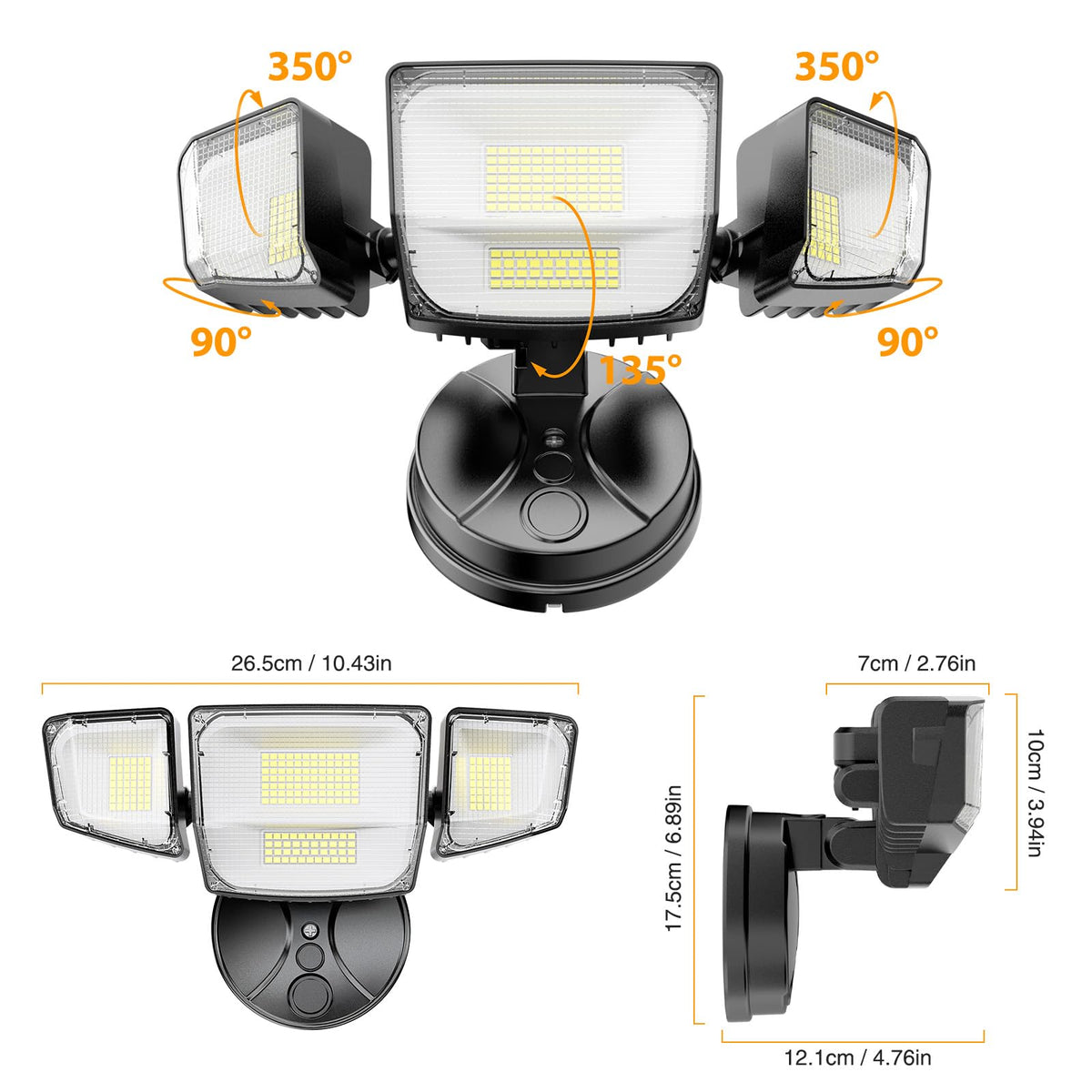 Onforu 90W flood light 50,000+ hour lifespan reduces maintenance.