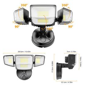 Onforu 90W flood light 50,000+ hour lifespan reduces maintenance.