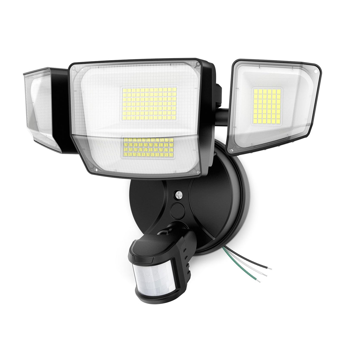 Onforu 90W LED motion sensor outdoor light front view with broad nighttime visibility
