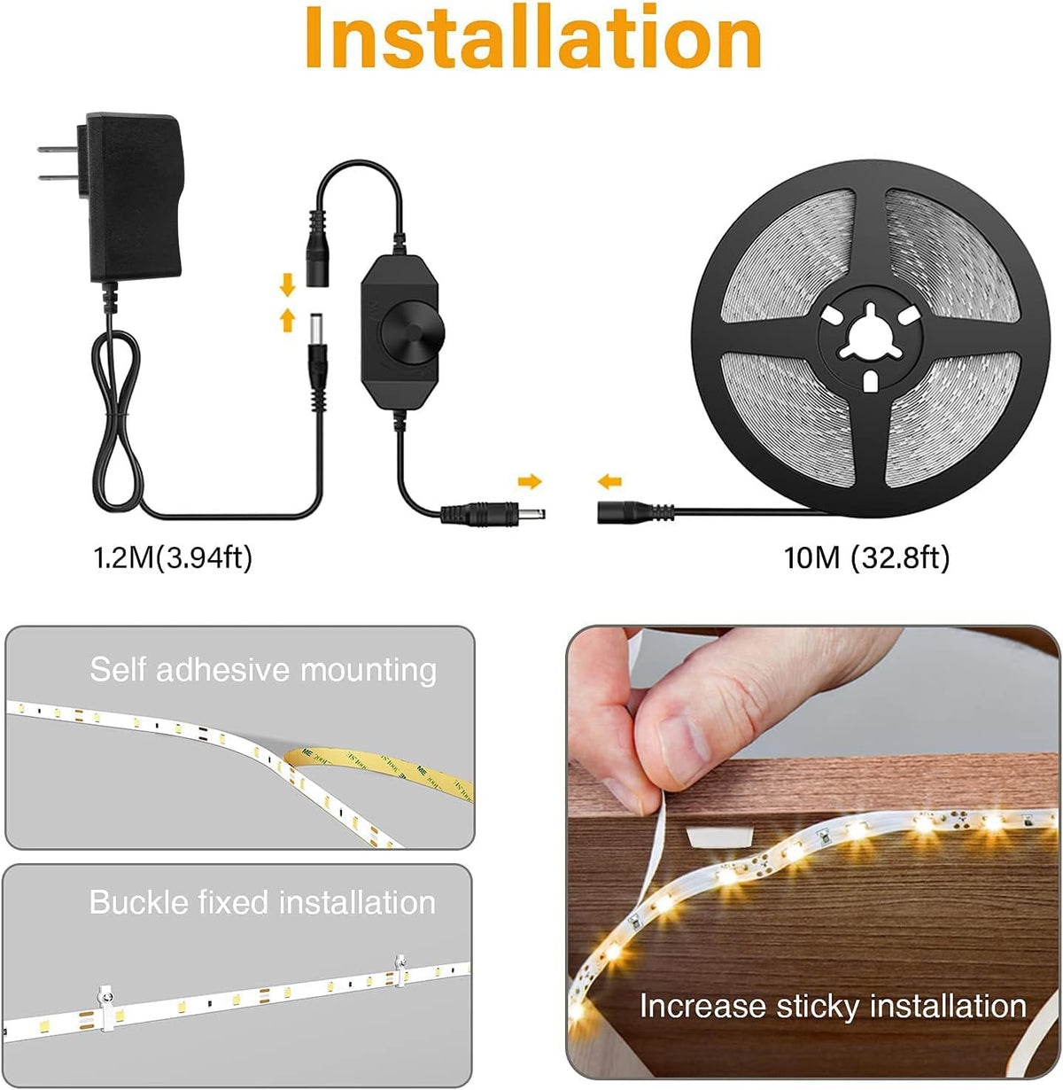 Onforu bedroom ambience setup using warm white strip lighting