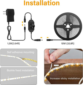 Onforu bedroom ambience setup using warm white strip lighting