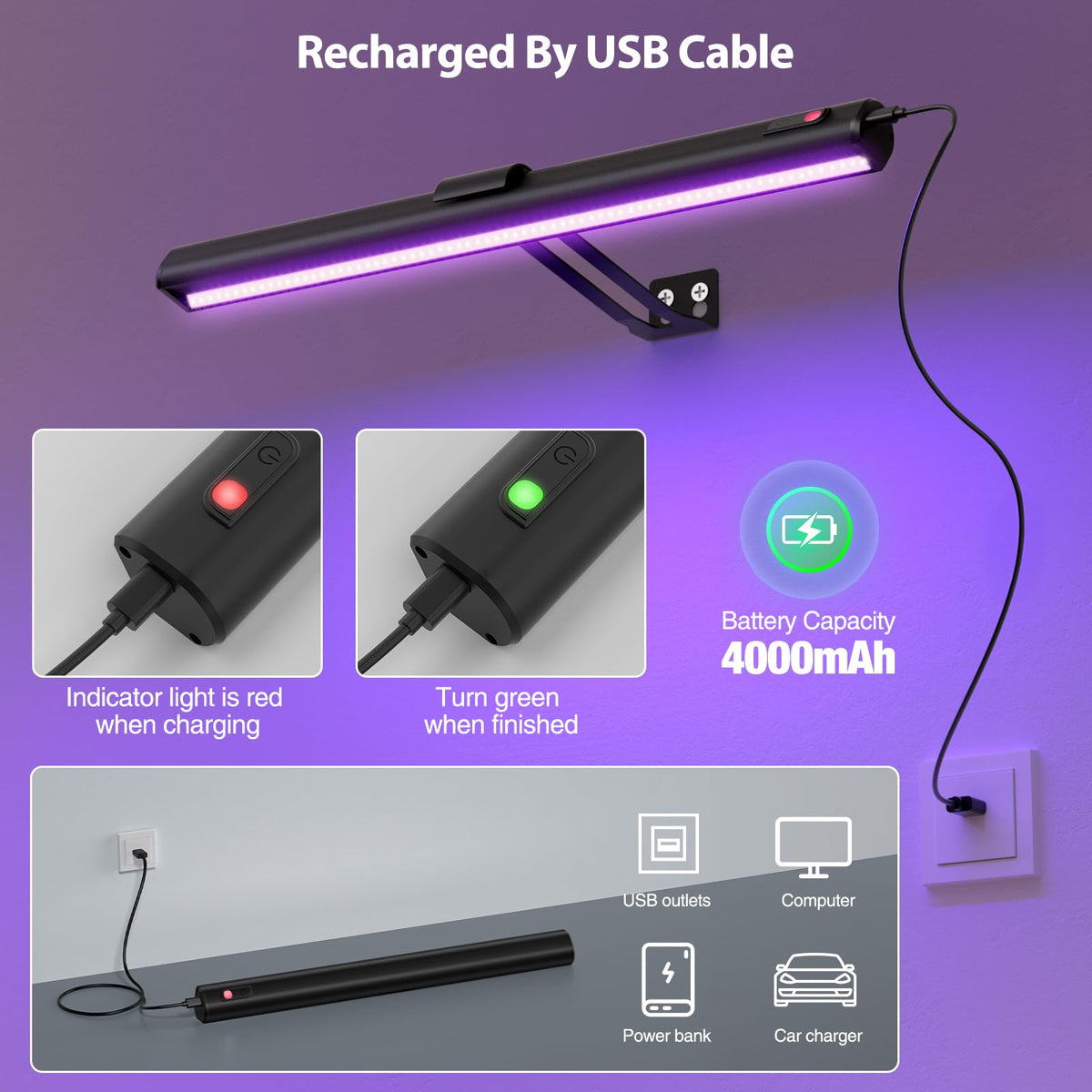 Onforu blacklight bar remote control enabling adjustable brightness for custom ambiance.