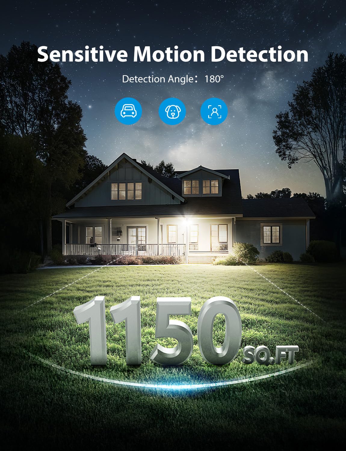 Onforu dusk-to-dawn outdoor light automatically brightens on motion