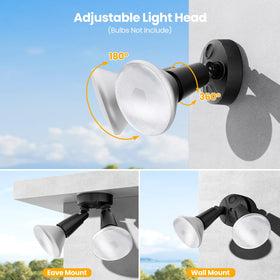 Onforu easy-install flood light designed for wall or eave mounting.
