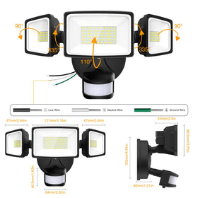 Onforu wall-mount security flood light ideal for entryways and garages