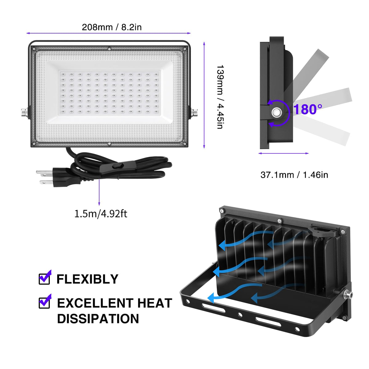 Onforu outdoor black light with weatherproof design withstands rain and snow