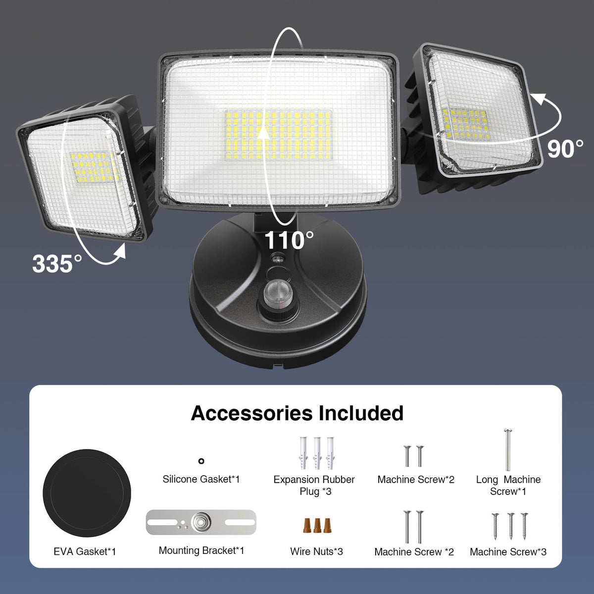 Onforu garage and yard security light illuminating pathways