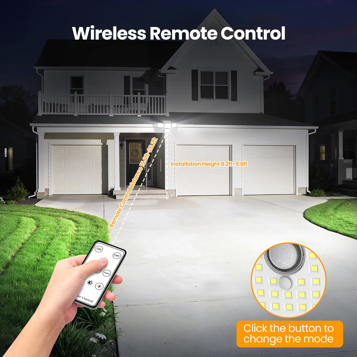 Onforu install-ready flood light mounted on wall, fence, or pole with included hardware.