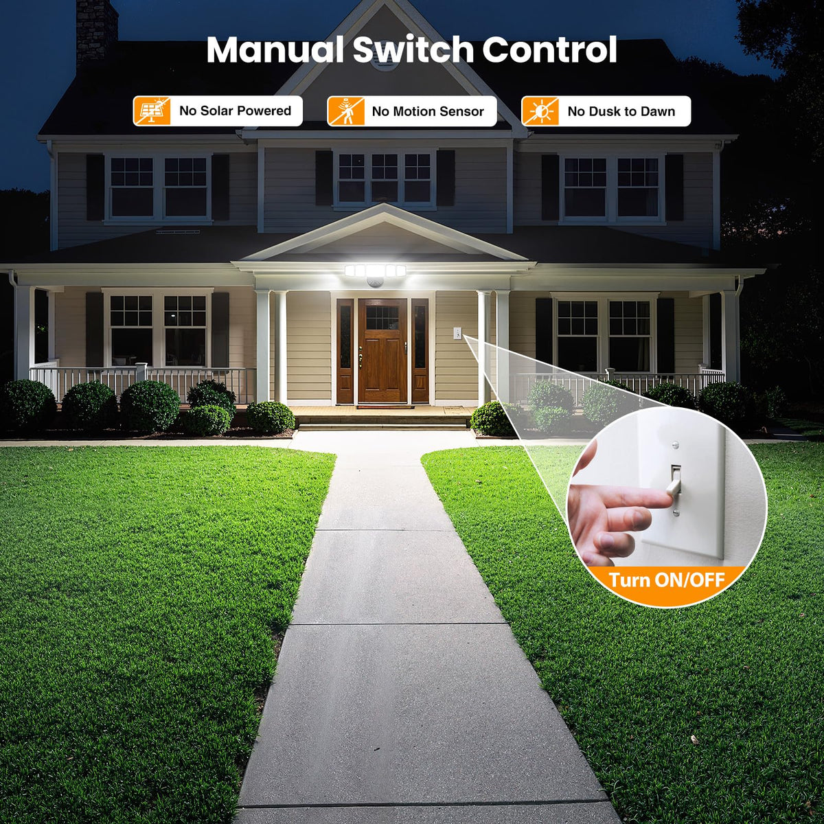 Onforu IP65 waterproof exterior light built to withstand rain and snow.