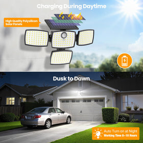 Onforu IP65 weatherproof flood light withstands rain, snow, and heat.